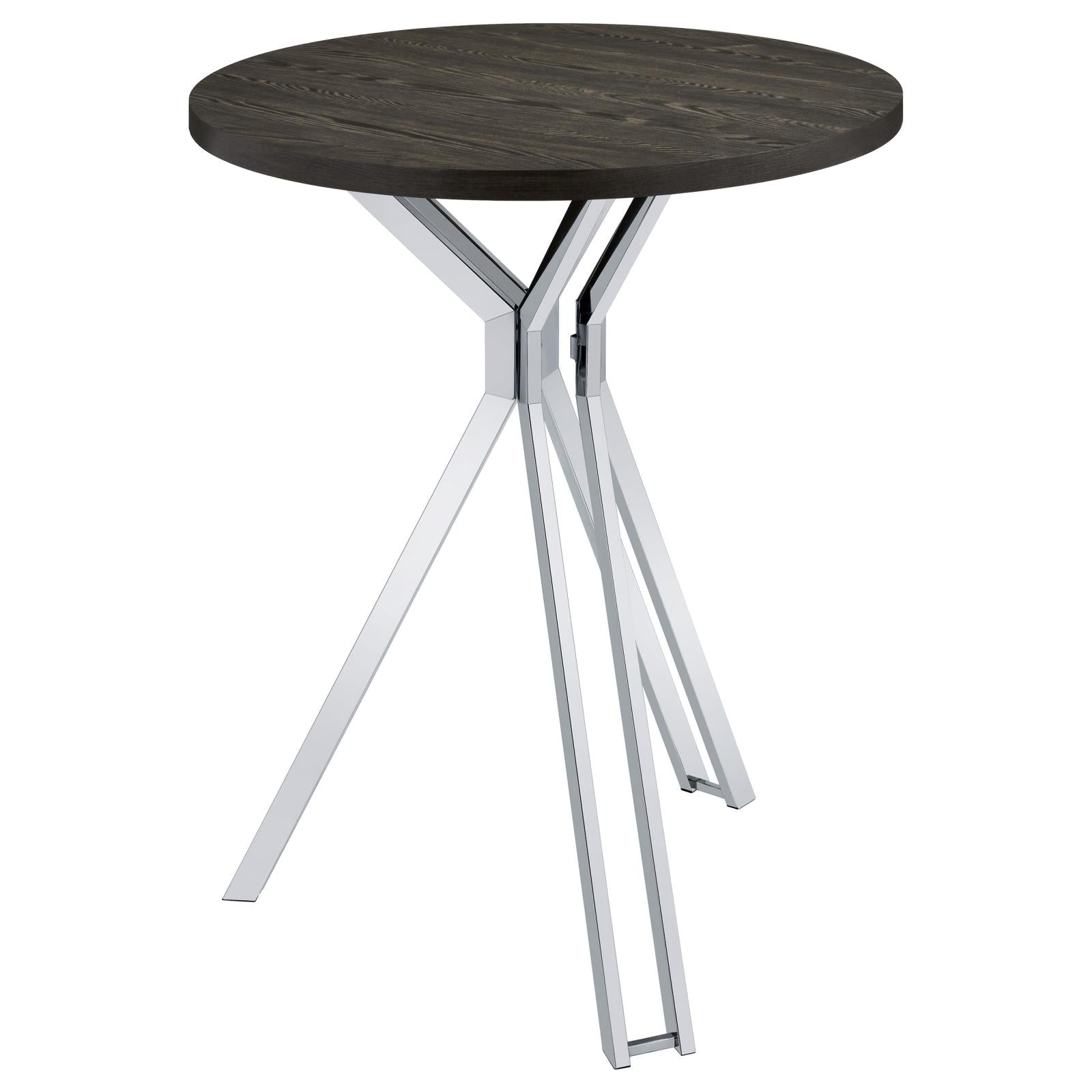 Glenbrook Satin Nickel Round Glass Top Bar Table - 183131 - Bien Home Furniture & Electronics