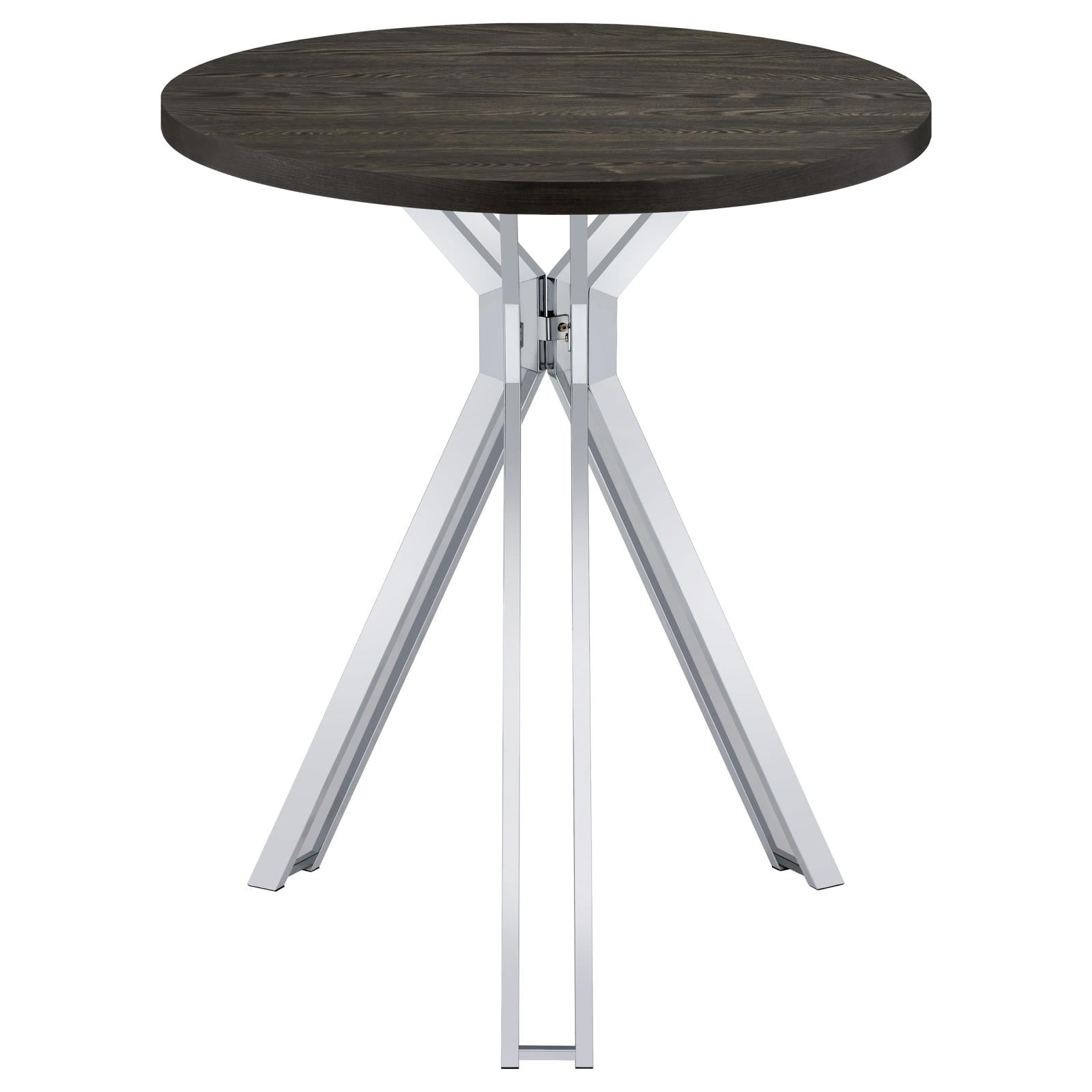 Glenbrook Satin Nickel Round Glass Top Bar Table - 183131 - Bien Home Furniture & Electronics