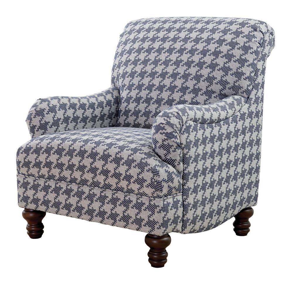 Glenn Blue Recessed Arms Accent Chair - 903093 - Bien Home Furniture & Electronics