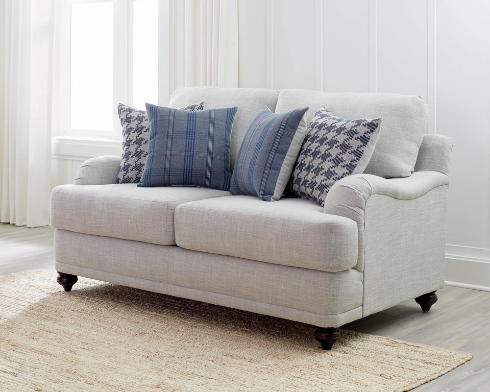 Glenn Recessed Arms Loveseat Light Gray - 511092 - Bien Home Furniture & Electronics