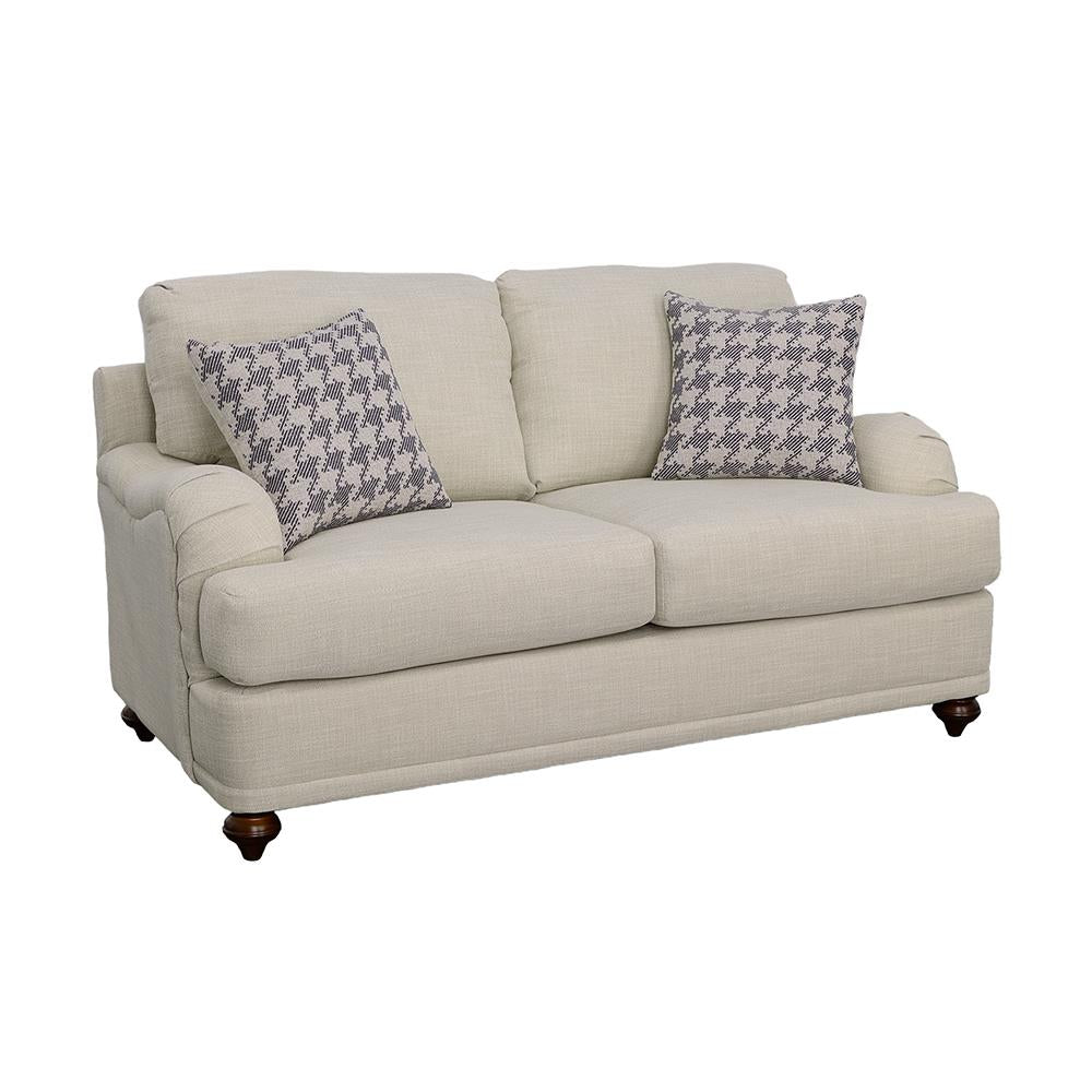 Glenn Recessed Arms Loveseat Light Gray - 511092 - Bien Home Furniture & Electronics