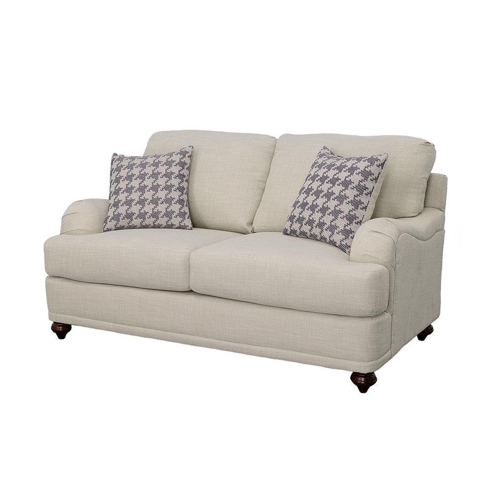 Glenn Recessed Arms Loveseat Light Gray - 511092 - Bien Home Furniture & Electronics