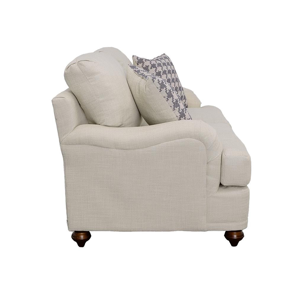 Glenn Recessed Arms Loveseat Light Gray - 511092 - Bien Home Furniture & Electronics