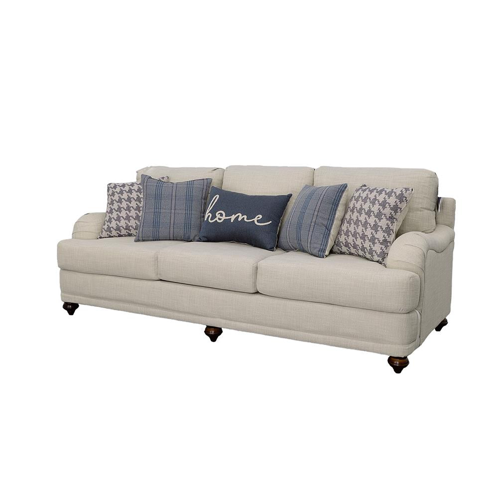 Glenn Recessed Arms Sofa Light Gray - 511091 - Bien Home Furniture & Electronics