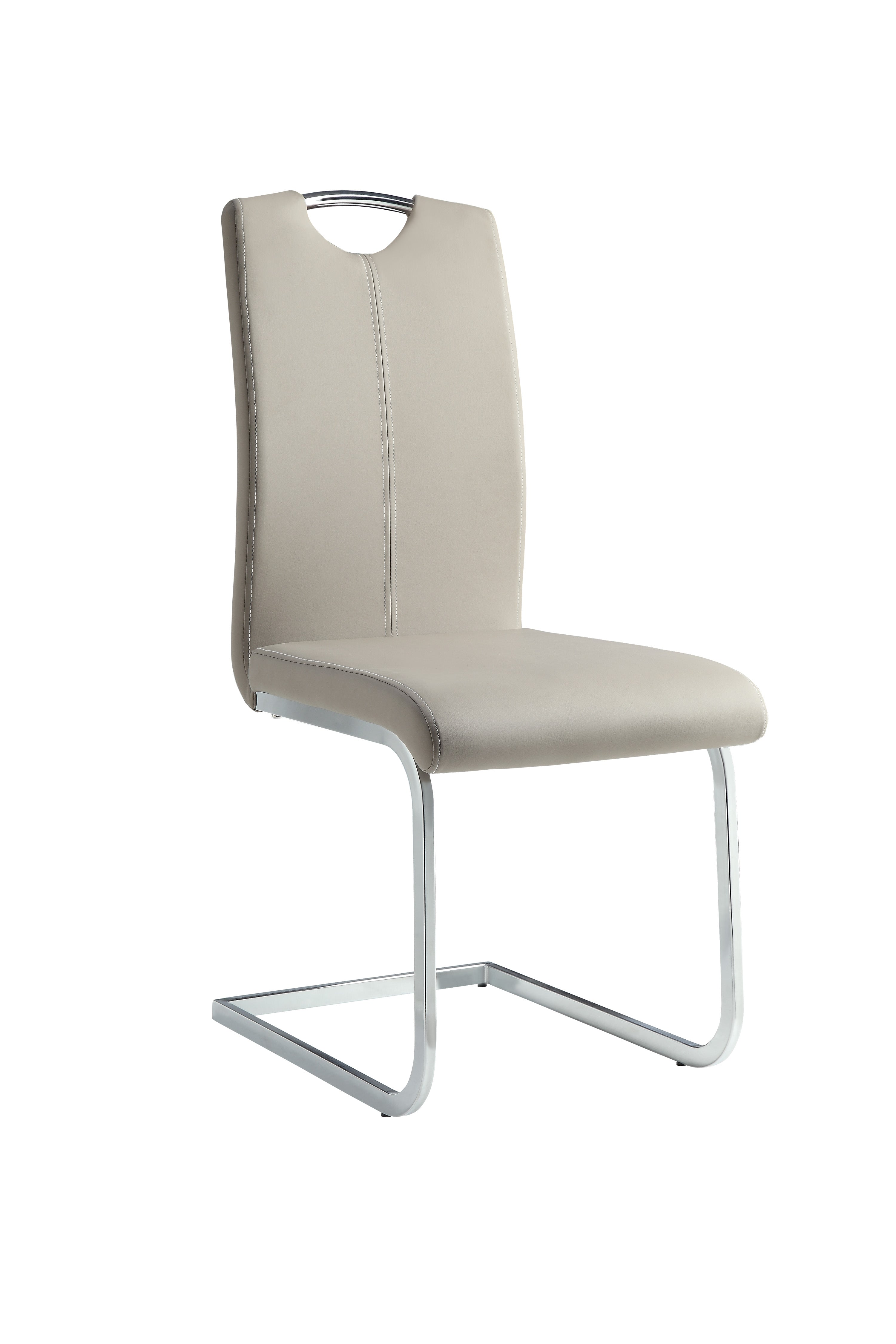 Glissand Chrome Metal/Gray Faux Leather Side Chair, Set of 2 - 5599S - Bien Home Furniture & Electronics