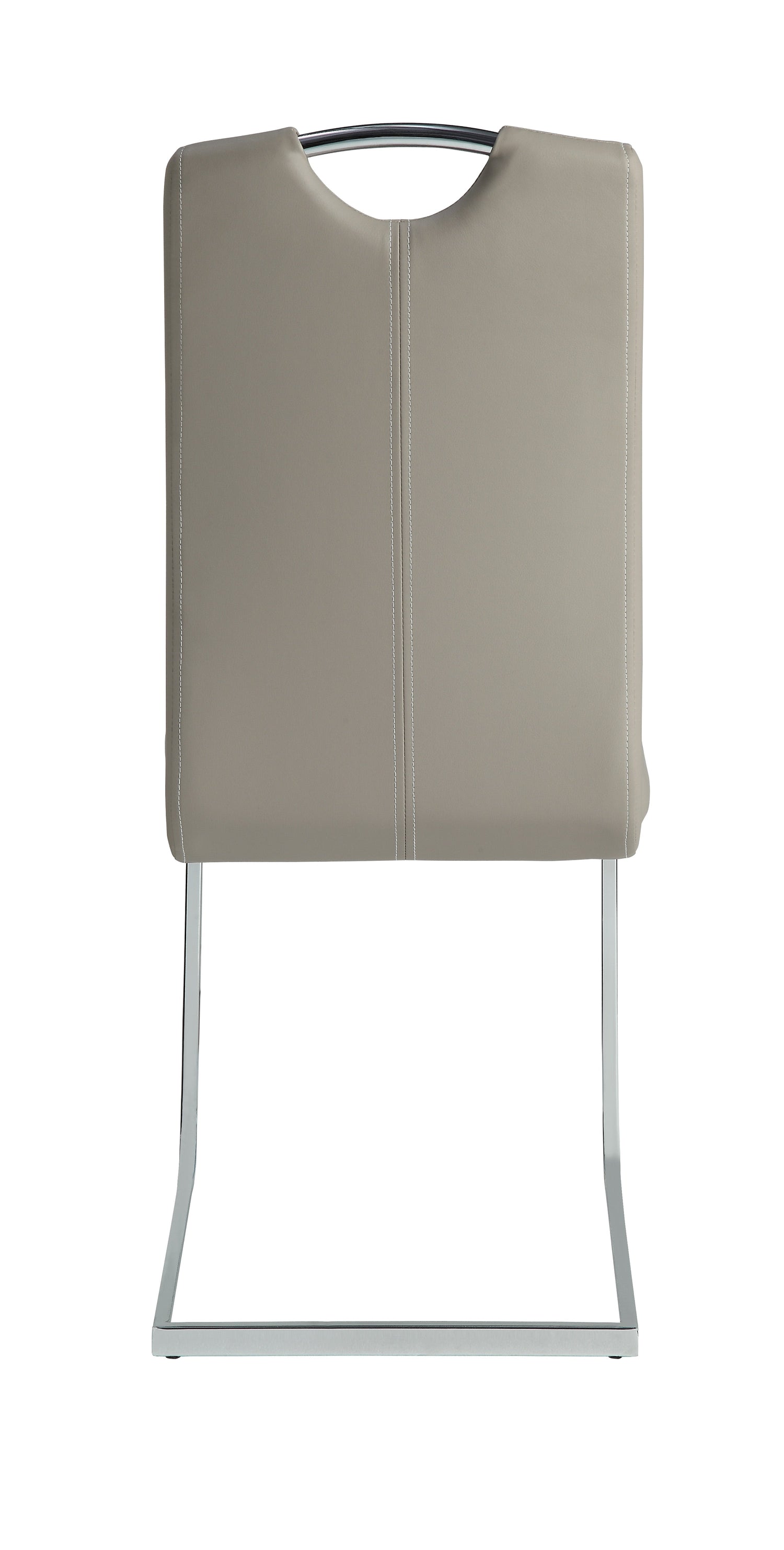 Glissand Chrome Metal/Gray Faux Leather Side Chair, Set of 2 - 5599S - Bien Home Furniture & Electronics