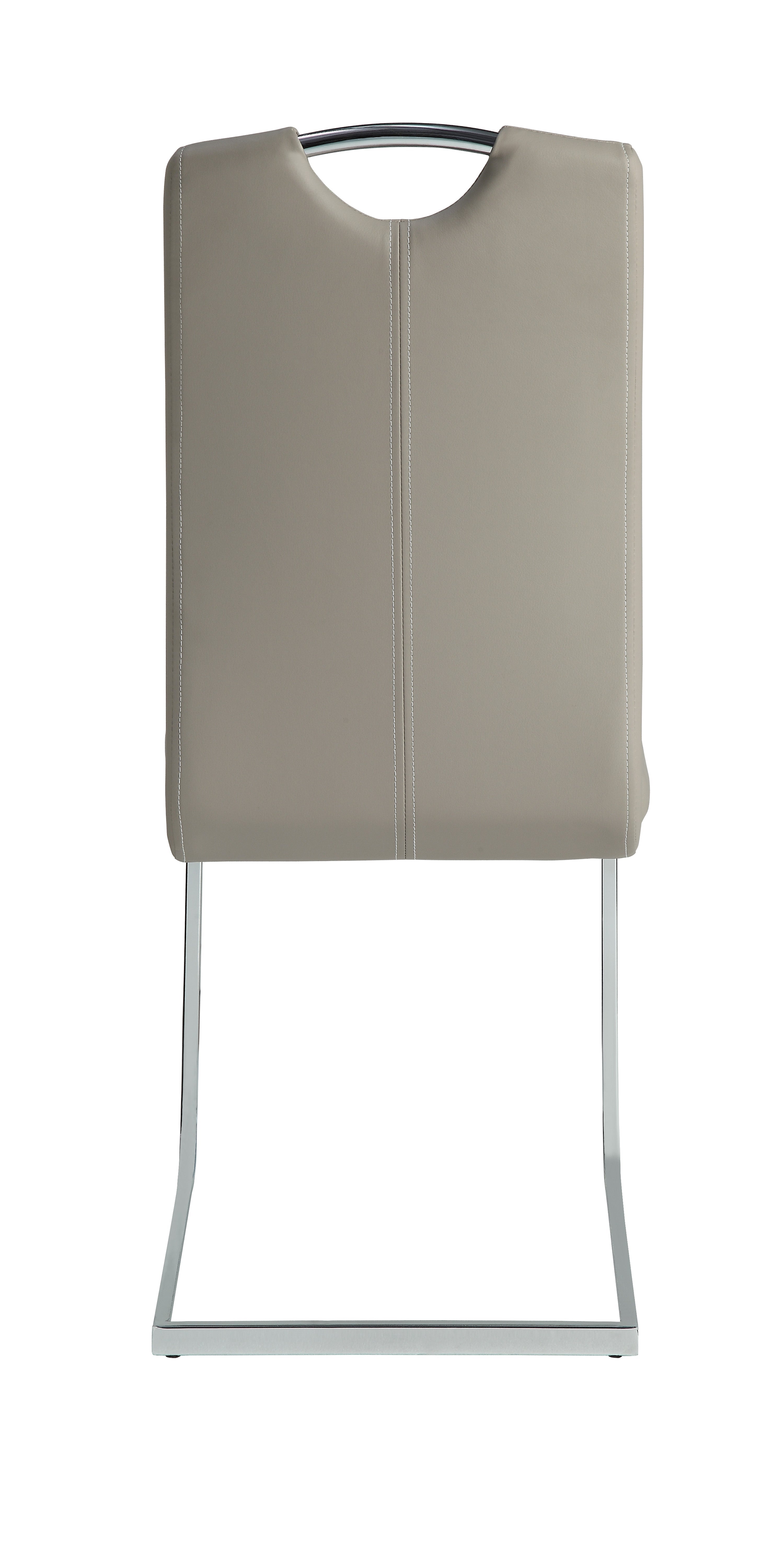 Glissand Chrome Metal/Gray Faux Leather Side Chair, Set of 2 - 5599S - Bien Home Furniture & Electronics