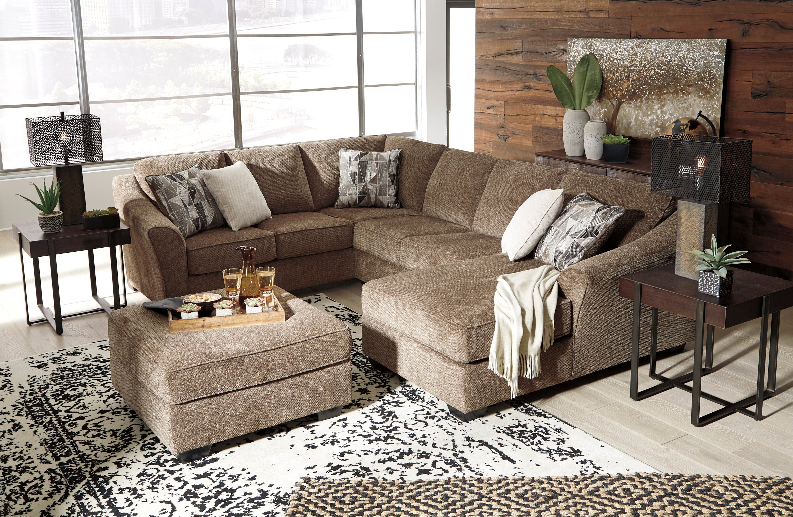 Graftin Teak RAF Sectional - SET | 9110217 | 9110234 | 9110248 | 9110208 - Bien Home Furniture & Electronics