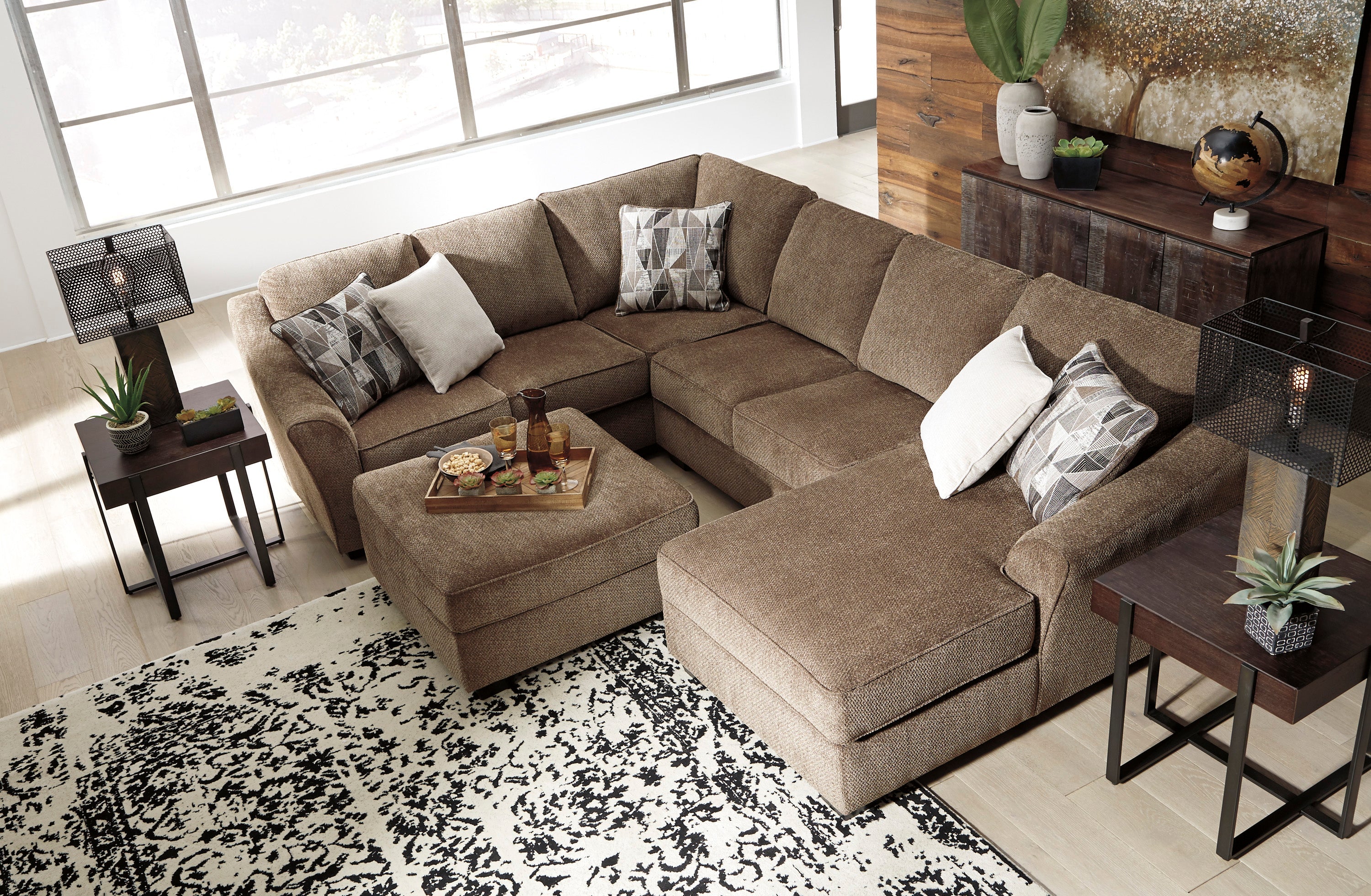 Graftin Teak RAF Sectional - SET | 9110217 | 9110234 | 9110248 | 9110208 - Bien Home Furniture & Electronics