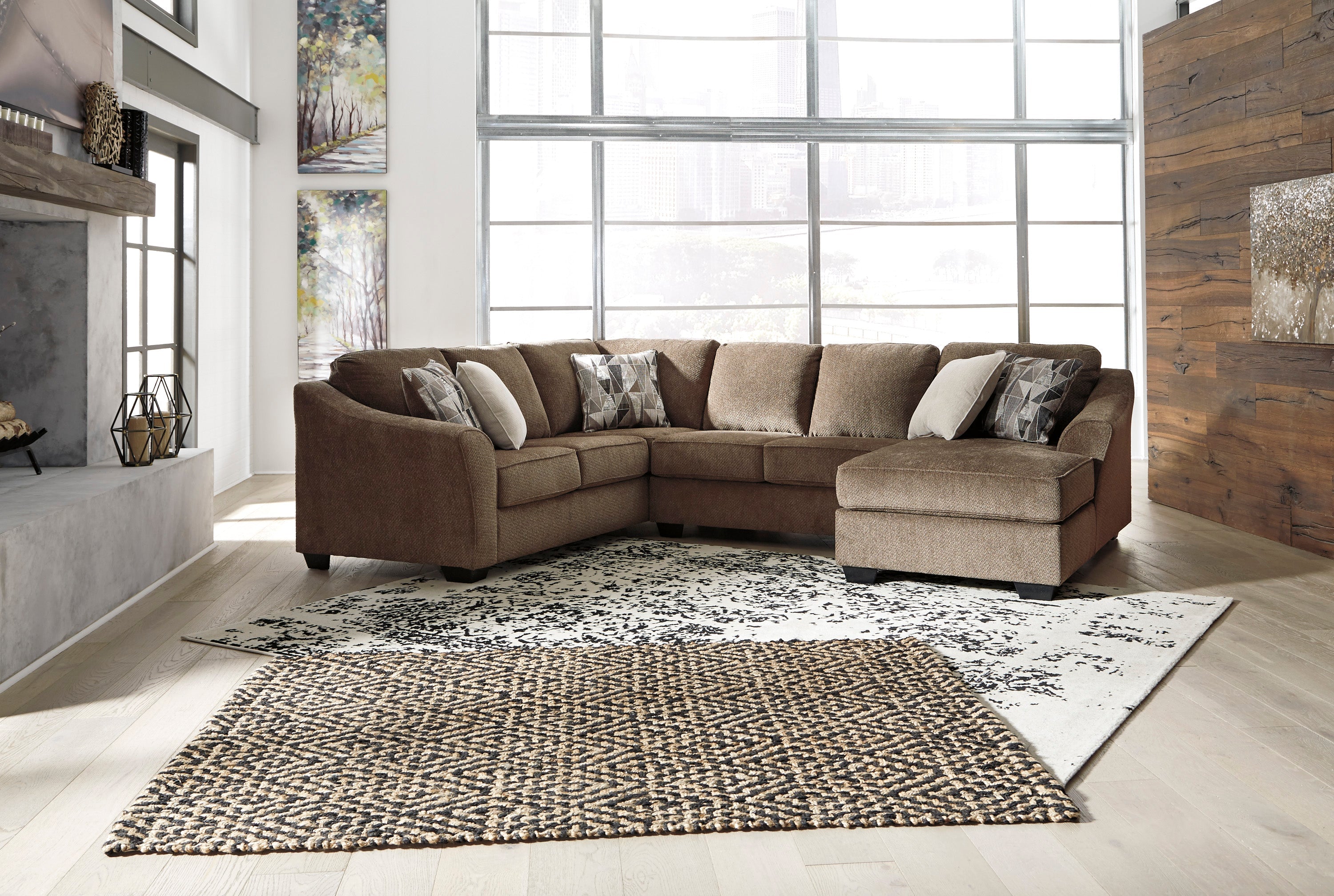 Graftin Teak RAF Sectional - SET | 9110217 | 9110234 | 9110248 | 9110208 - Bien Home Furniture & Electronics