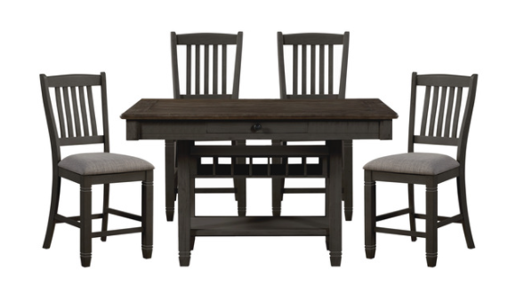 Granby Antique Black Counter Height Table - SET | 5627NBK-36 | 5627NBK-36B - Bien Home Furniture & Electronics