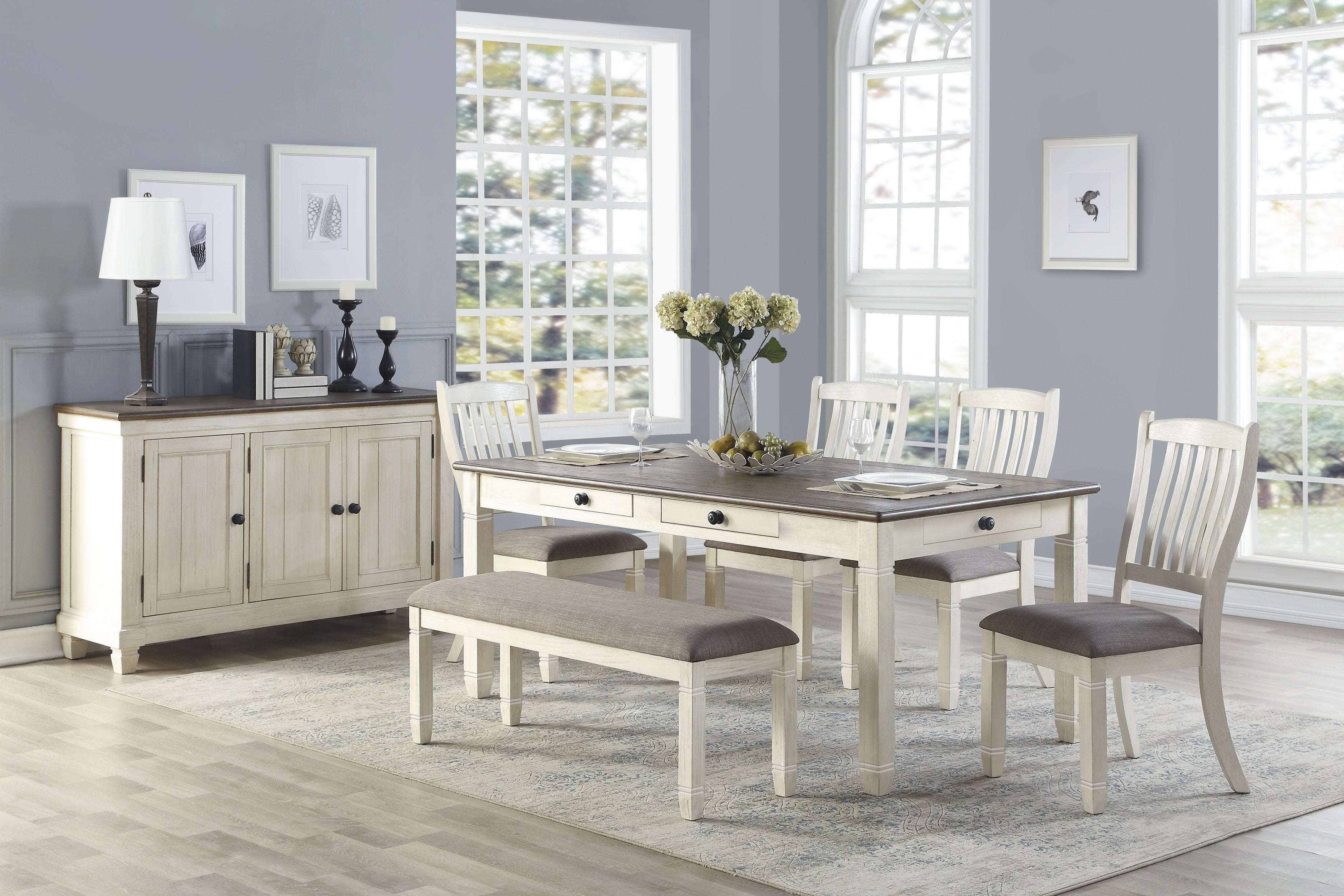 Granby Antique White Dining Table - 5627NW-72 - Bien Home Furniture & Electronics