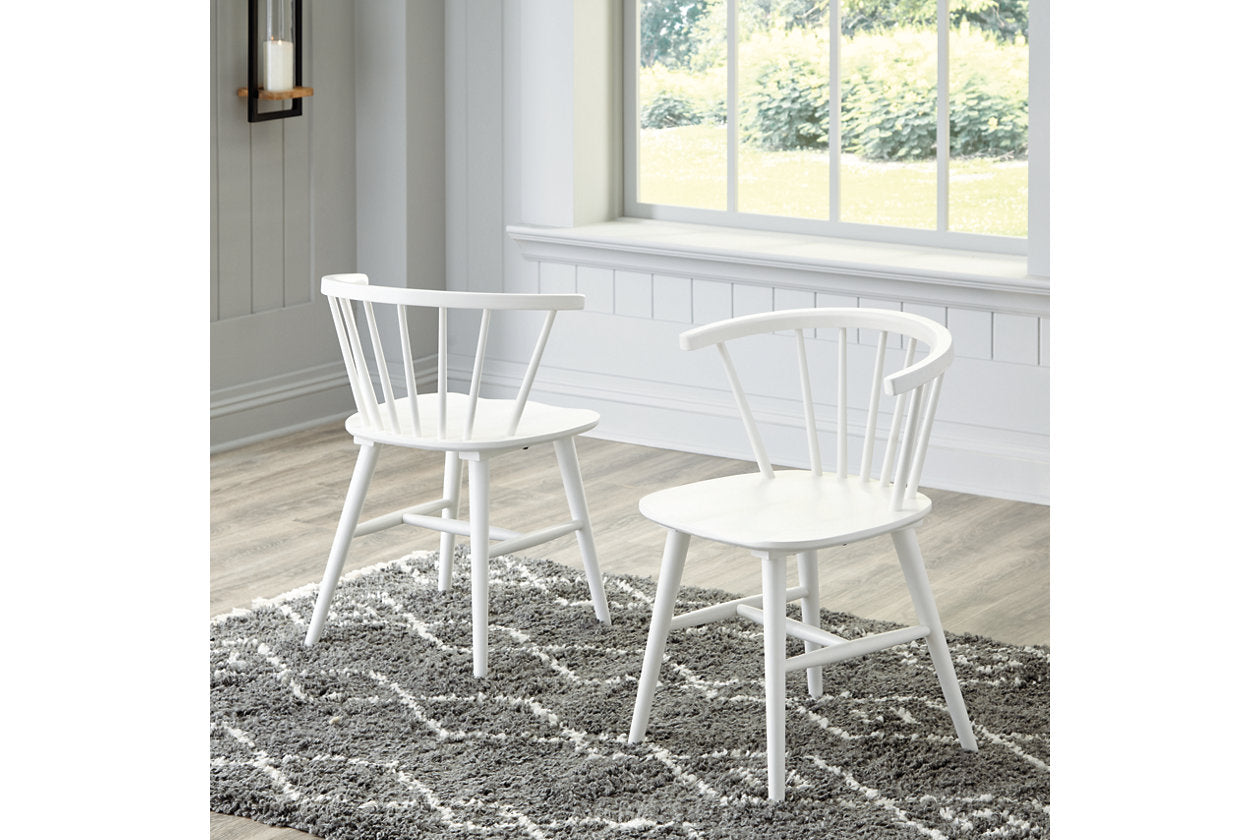 Grannen White Dining Chair, Set of 2 - D407-01 - Bien Home Furniture & Electronics