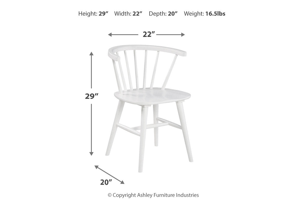 Grannen White Dining Chair, Set of 2 - D407-01 - Bien Home Furniture & Electronics