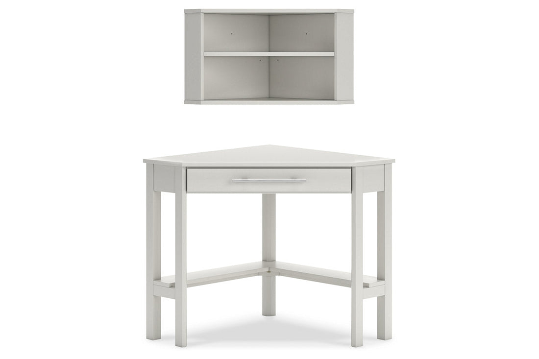 Grannen White Home Office Corner Desk with Bookcase - SET | H207-22 | H207-22H - Bien Home Furniture &amp; Electronics