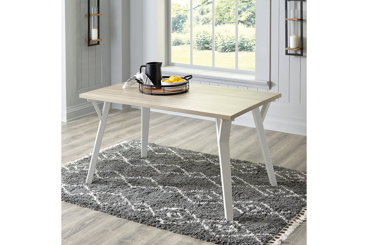 Grannen White/Natural Dining Table - D407-25 - Bien Home Furniture & Electronics