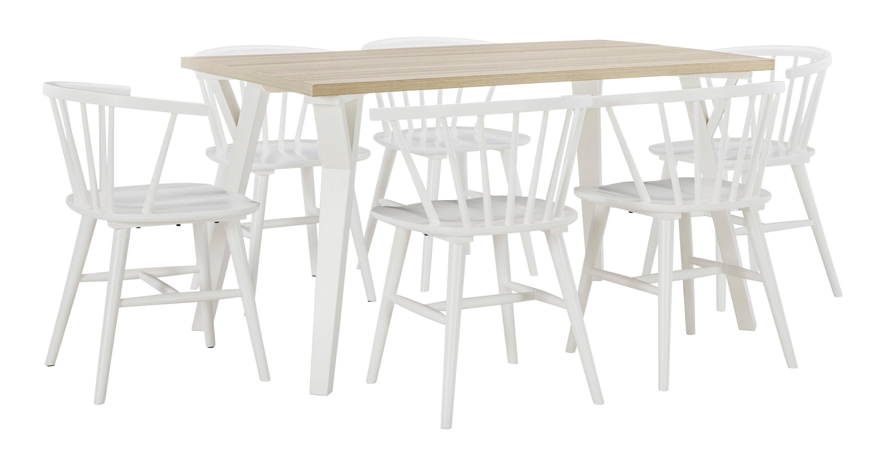 Grannen White Rectangular Dining Set - SET | D407-25 | D407-01(2) - Bien Home Furniture & Electronics