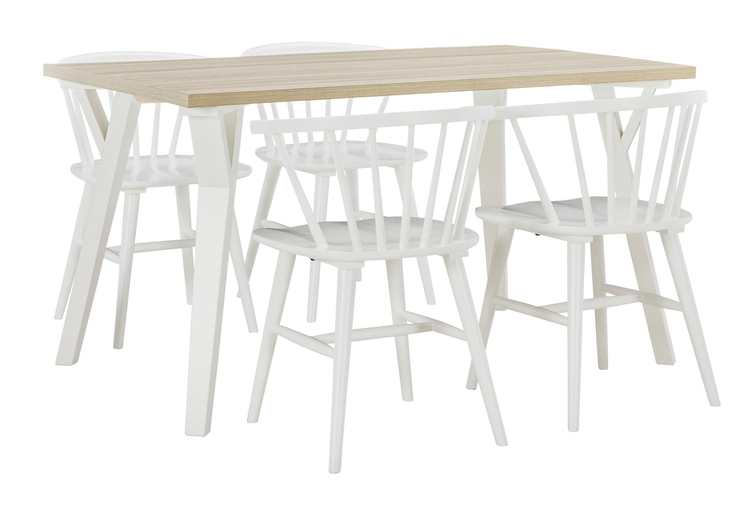 Grannen White Rectangular Dining Set - SET | D407-25 | D407-01(2) - Bien Home Furniture & Electronics