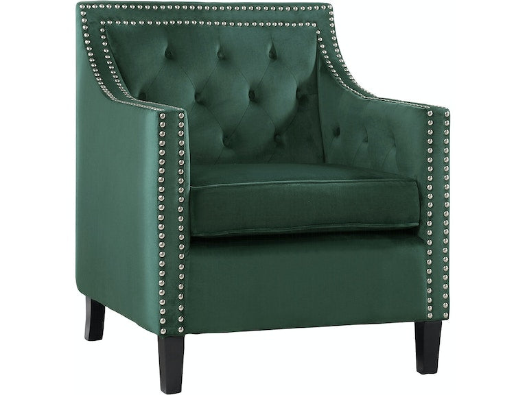 Graziso Green Velvet Accent Chair - 1297FG-1NN - Bien Home Furniture &amp; Electronics