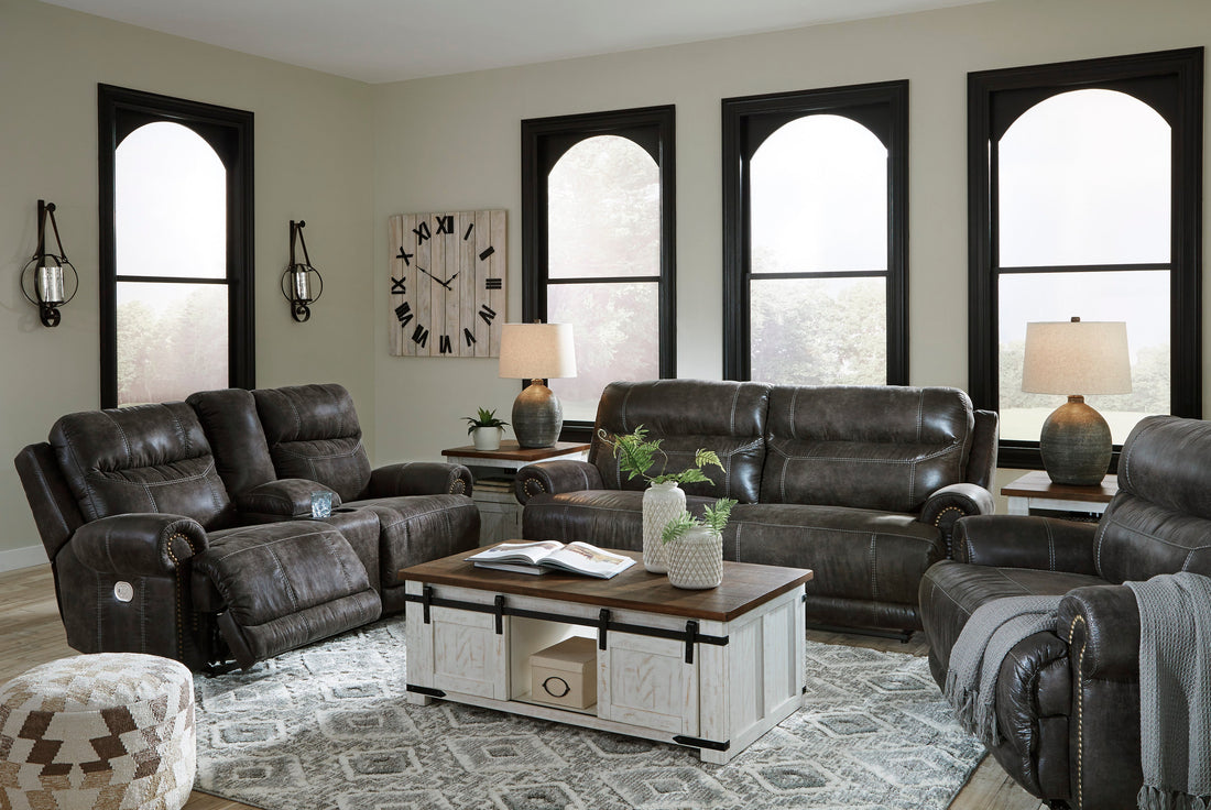 Grearview Charcoal Power Reclining Living Room Set - SET | 6500547 | 6500518 | 6500582 - Bien Home Furniture &amp; Electronics