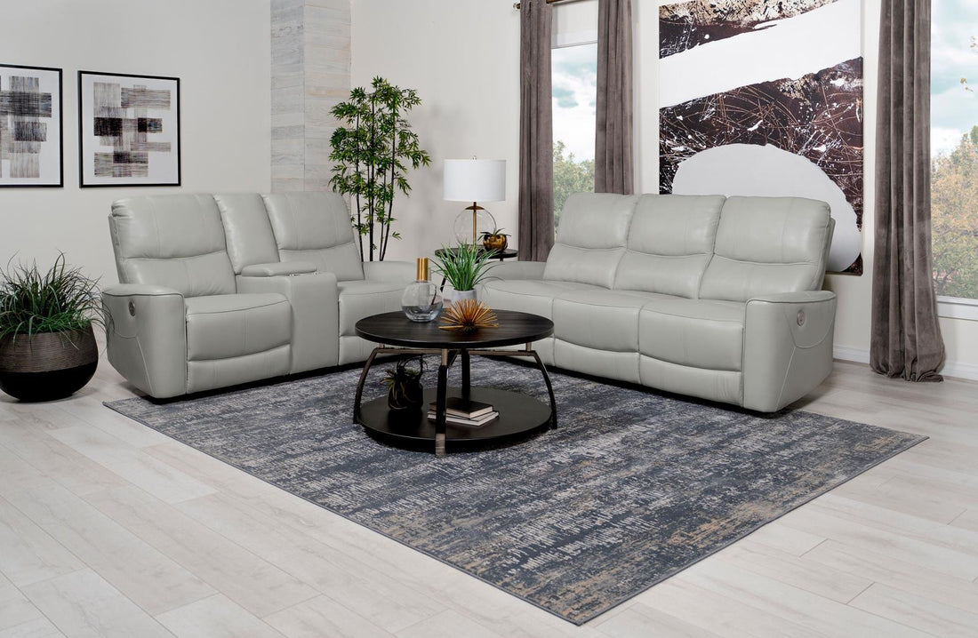 Greenfield 2-piece Upholstered Power Reclining Sofa Set Ivory - 610261P-S2 - Bien Home Furniture & Electronics