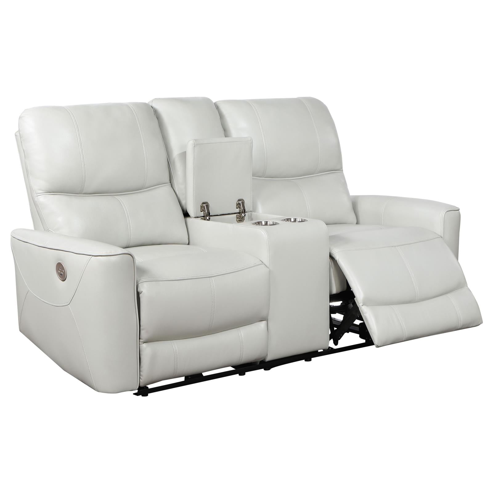 Greenfield 2-piece Upholstered Power Reclining Sofa Set Ivory - 610261P-S2 - Bien Home Furniture & Electronics