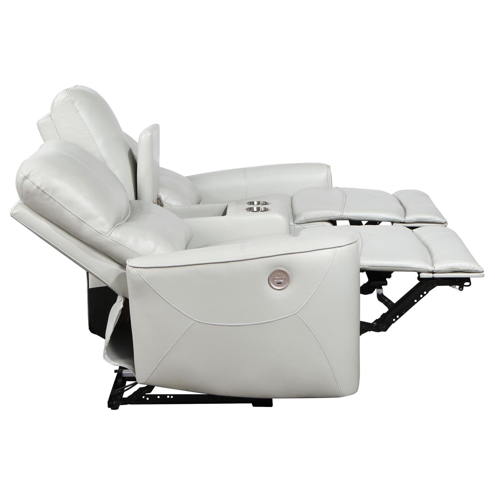 Greenfield 2-piece Upholstered Power Reclining Sofa Set Ivory - 610261P-S2 - Bien Home Furniture & Electronics
