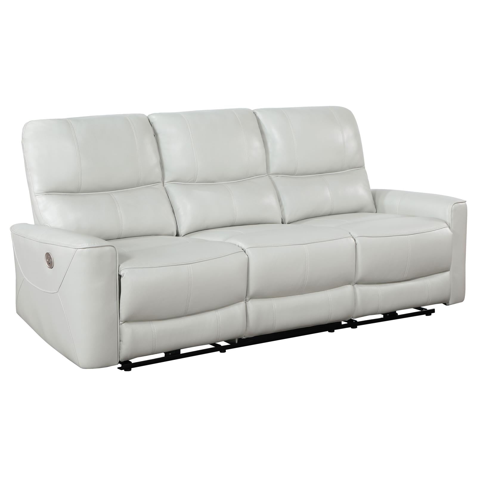 Greenfield 2-piece Upholstered Power Reclining Sofa Set Ivory - 610261P-S2 - Bien Home Furniture & Electronics