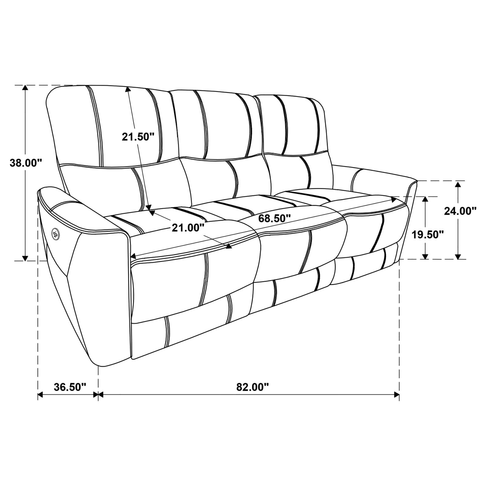 Greenfield 3-piece Upholstered Power Reclining Sofa Set Ivory - 610261P-S3 - Bien Home Furniture & Electronics
