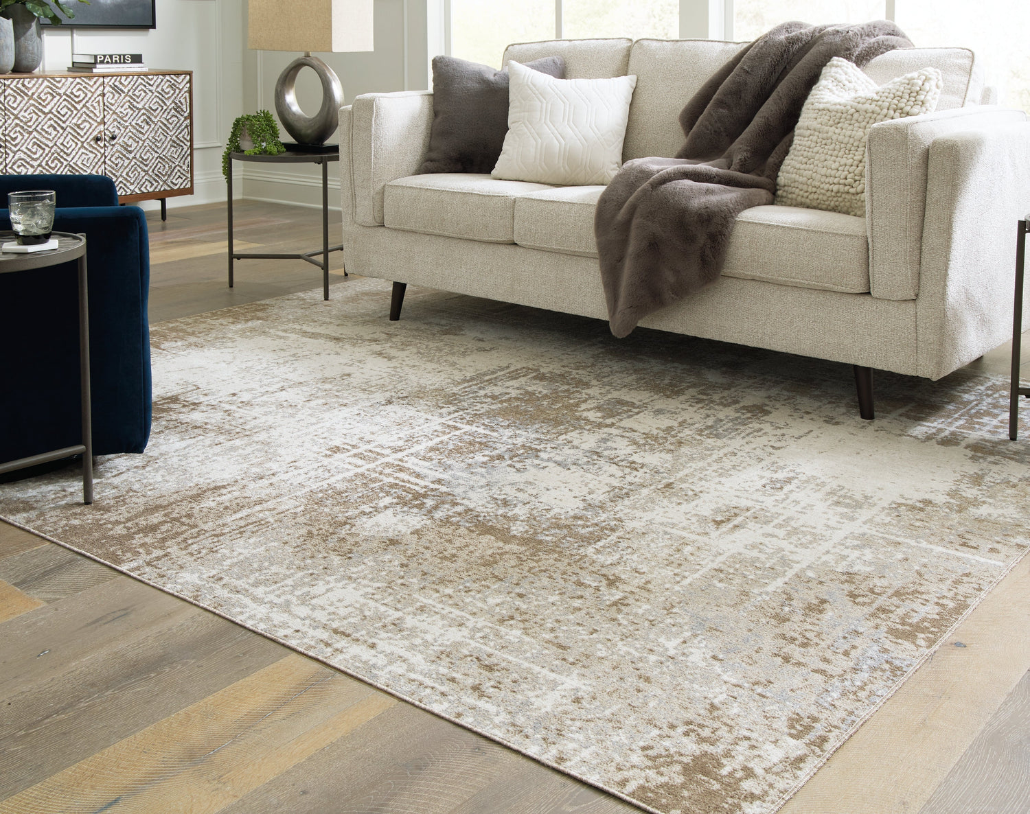 Grifflain Tan/Brown/Gray Large Rug - R406231 - Bien Home Furniture & Electronics
