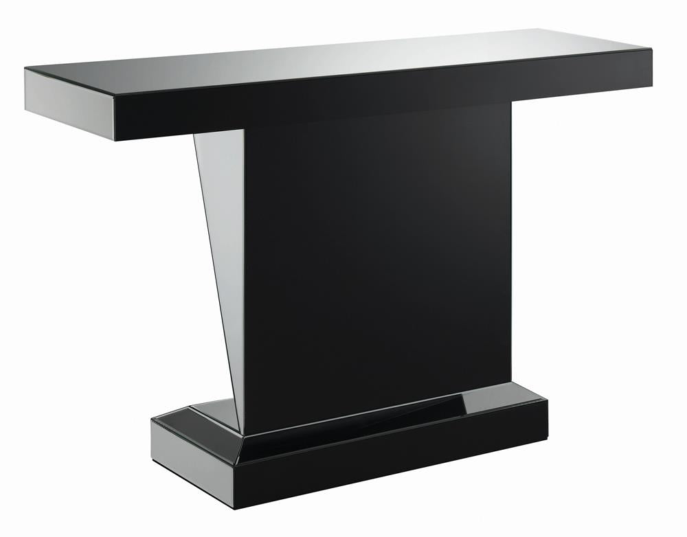 Gunilla Rectangular Sofa Table with Triangle Detailing Silver/Clear Mirror - 722509 - Bien Home Furniture & Electronics