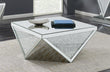 Gunilla Silver/Clear Mirror Square Coffee Table with Triangle Detailing - 722508 - Bien Home Furniture & Electronics
