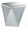 Gunilla Square End Table with Triangle Detailing Silver/Clear Mirror - 722507 - Bien Home Furniture & Electronics