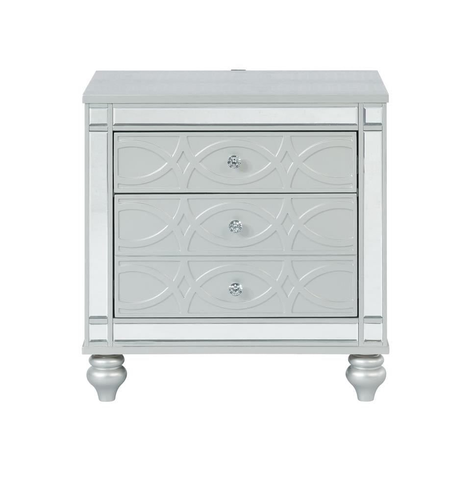 Gunnison 2-Drawer Nightstand Silver Metallic - 223212 - Bien Home Furniture & Electronics