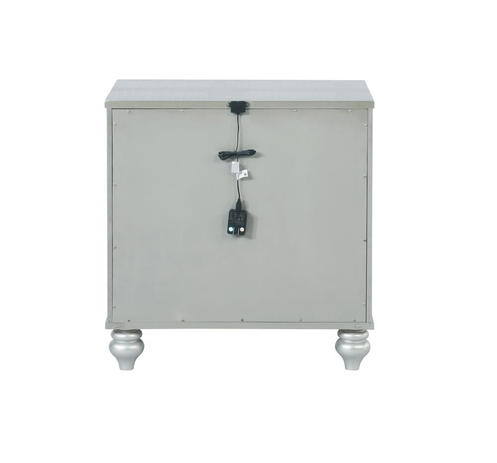 Gunnison 2-Drawer Nightstand Silver Metallic - 223212 - Bien Home Furniture & Electronics