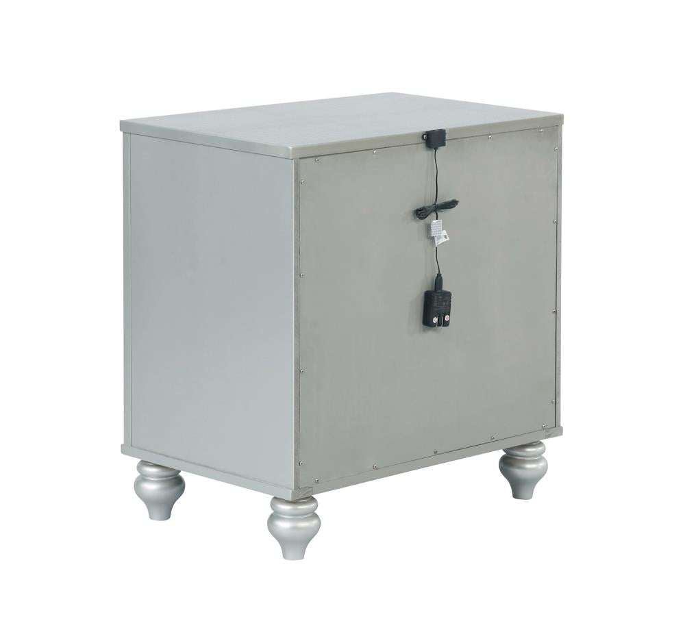 Gunnison 2-Drawer Nightstand Silver Metallic - 223212 - Bien Home Furniture & Electronics