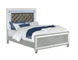 Gunnison California King Panel Bed with LED Lighting Silver Metallic - 223211KW - Bien Home Furniture & Electronics