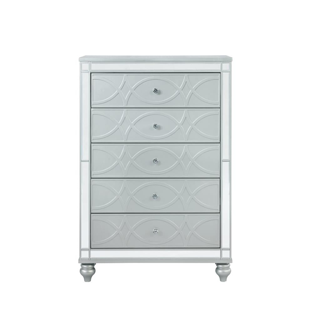 Gunnison Silver Metallic 5-Drawer Chest - 223215 - Bien Home Furniture & Electronics