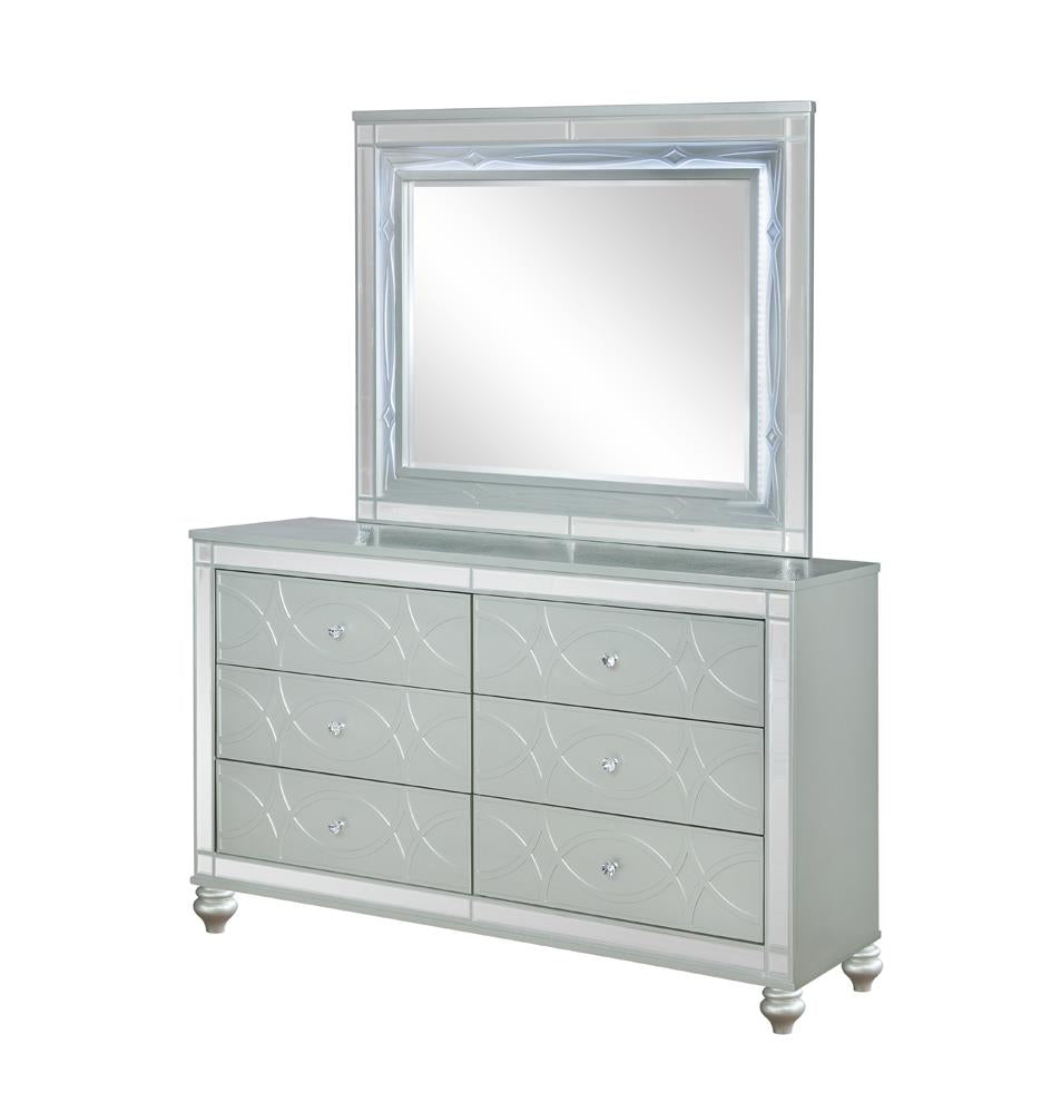 Gunnison Silver Metallic 6-Drawer Dresser - 223213 - Bien Home Furniture & Electronics