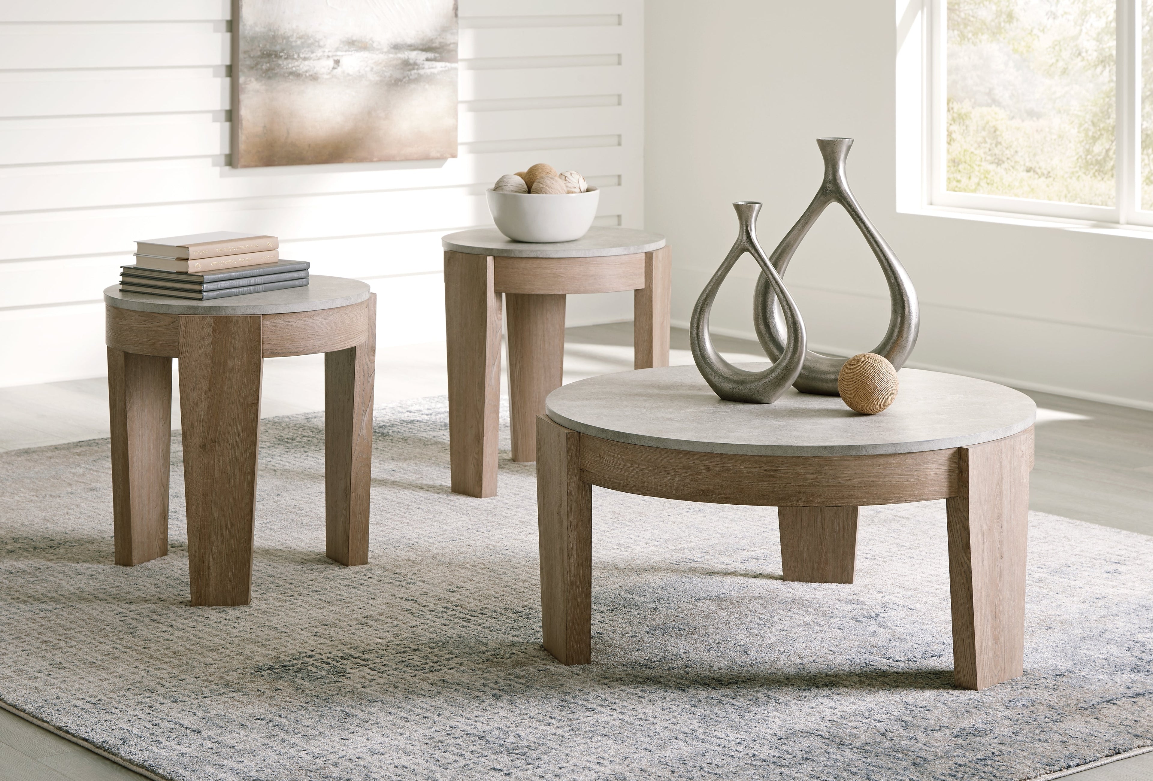 Guystone Light Brown Table (Set of 3) - T237-13 - Bien Home Furniture & Electronics