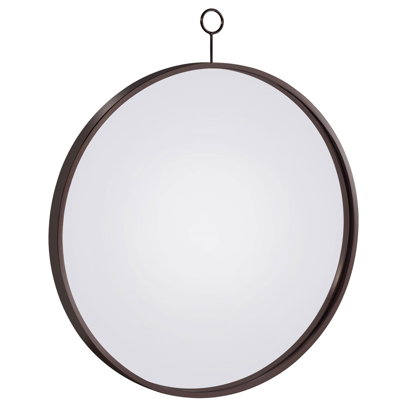 Gwyneth Black Nickel Round Wall Mirror - 961495 - Bien Home Furniture & Electronics