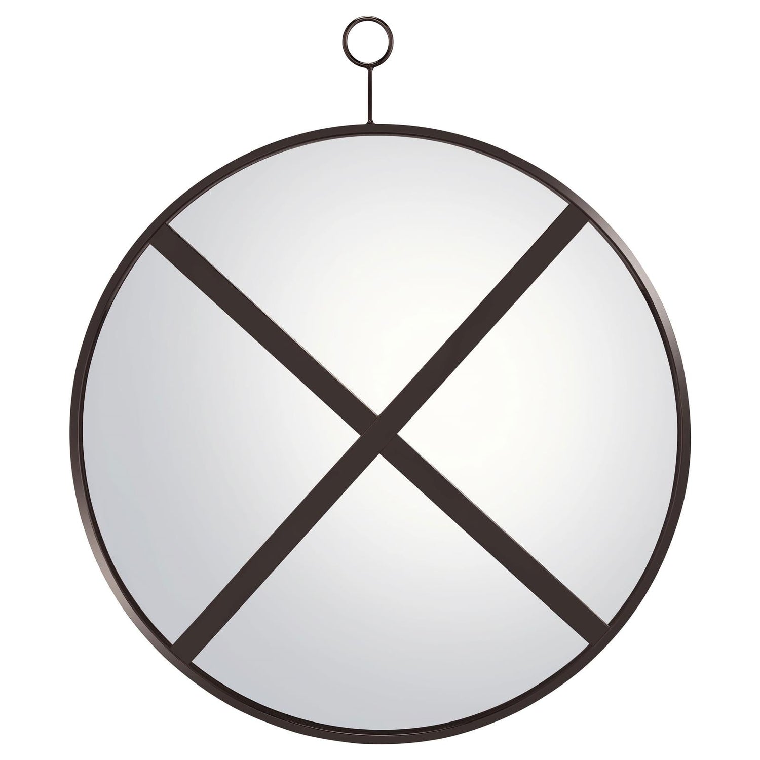 Gwyneth Black Nickel Round Wall Mirror - 961495 - Bien Home Furniture & Electronics