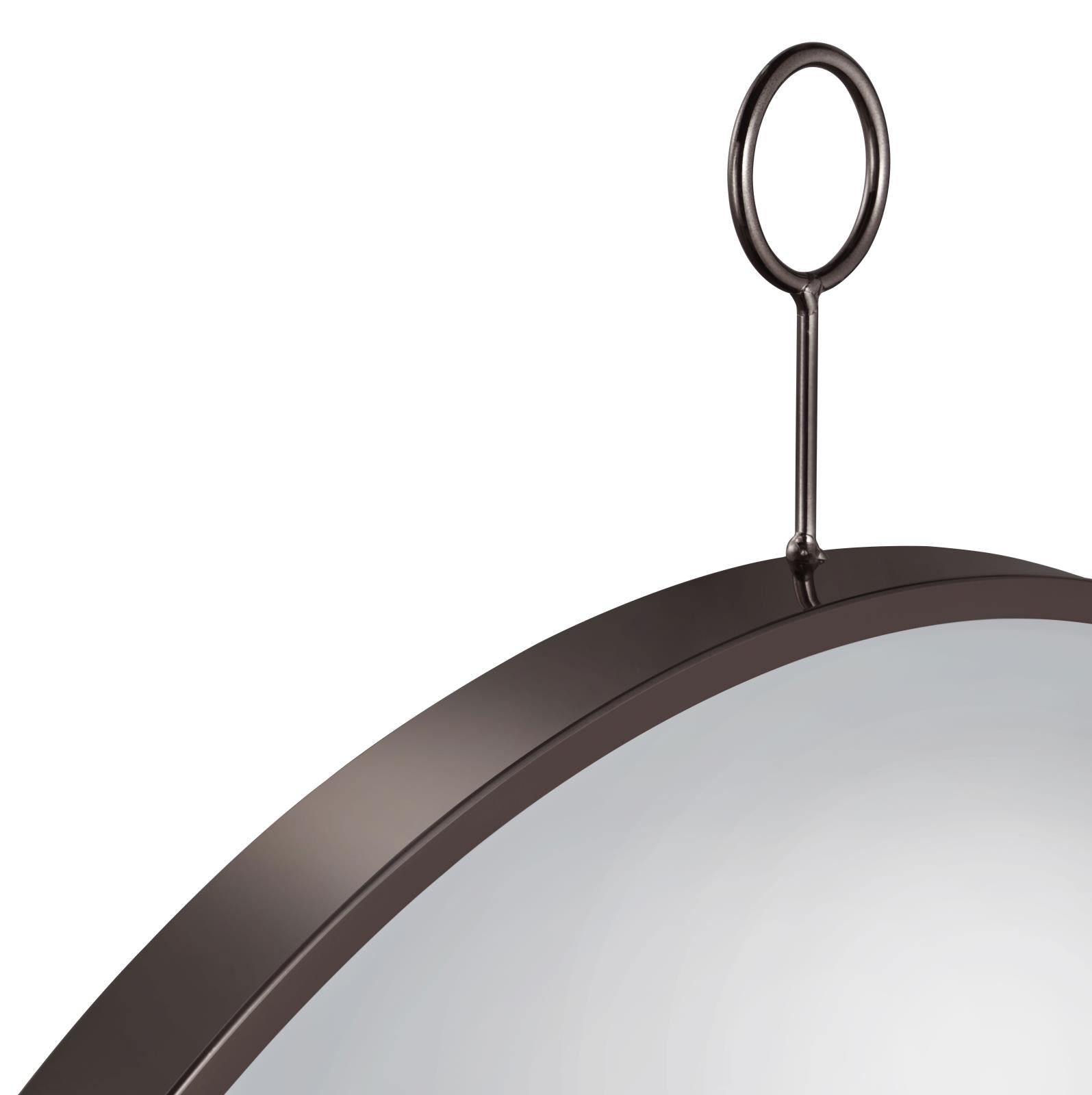 Gwyneth Black Nickel Round Wall Mirror - 961495 - Bien Home Furniture & Electronics