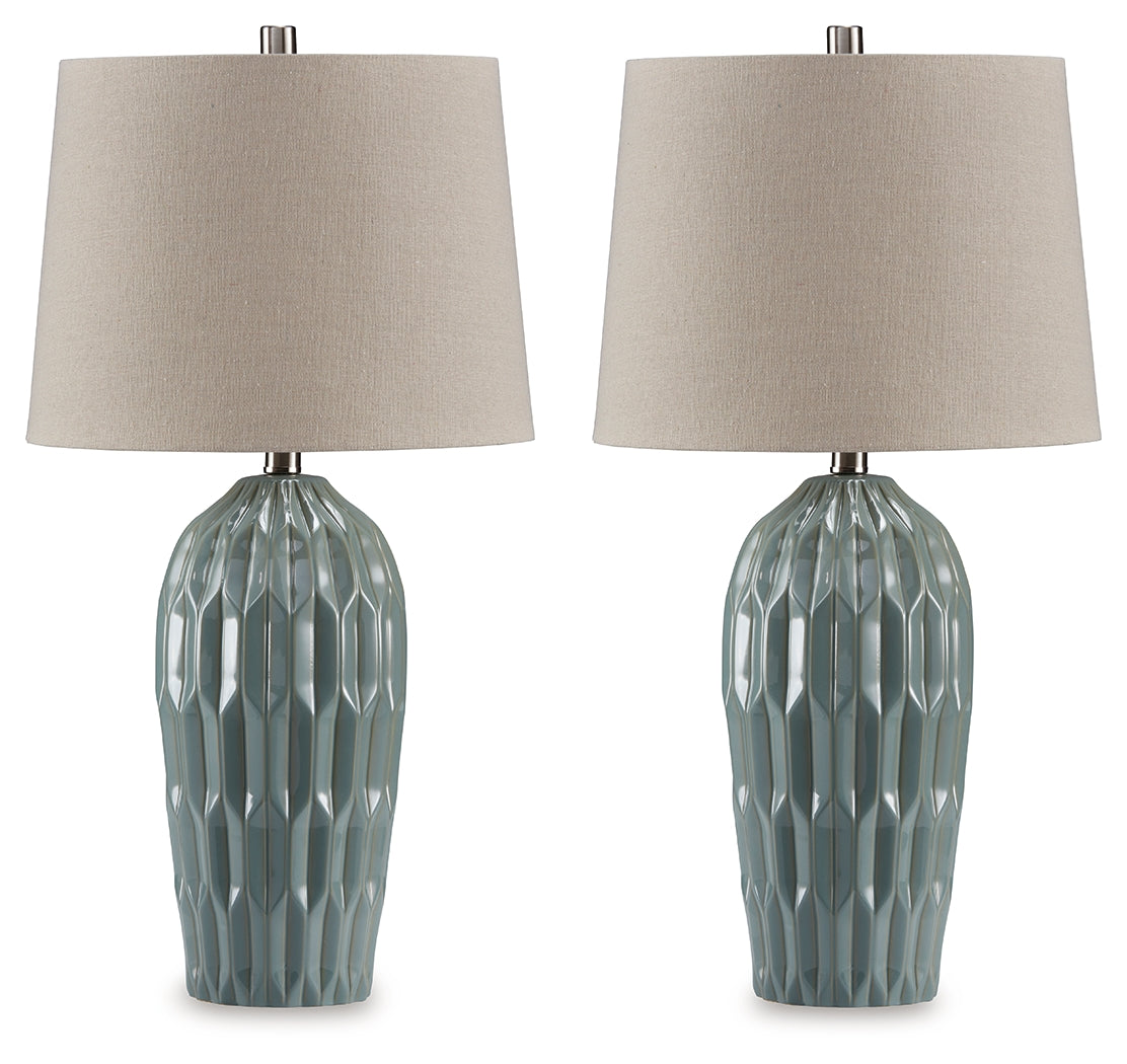 Hadbury Pale Blue/Teal Table Lamp (Set of 2) - L178034 - Bien Home Furniture & Electronics