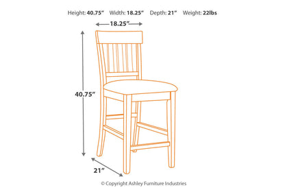 Haddigan Dark Brown Counter Height Barstool, Set of 2 - D596-124 - Bien Home Furniture &amp; Electronics