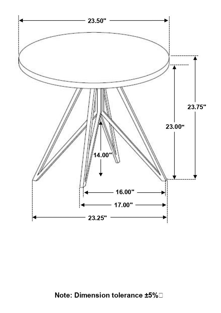 Hadi Round End Table with Hairpin Legs Cement/Gunmetal - 736177 - Bien Home Furniture & Electronics