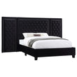 Hailey Upholstered Platform Eastern King Bed with Wall Panel Black - 315925KE-SP - Bien Home Furniture & Electronics