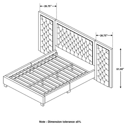 Hailey Upholstered Platform Eastern King Bed with Wall Panel Black - 315925KE-SP - Bien Home Furniture &amp; Electronics