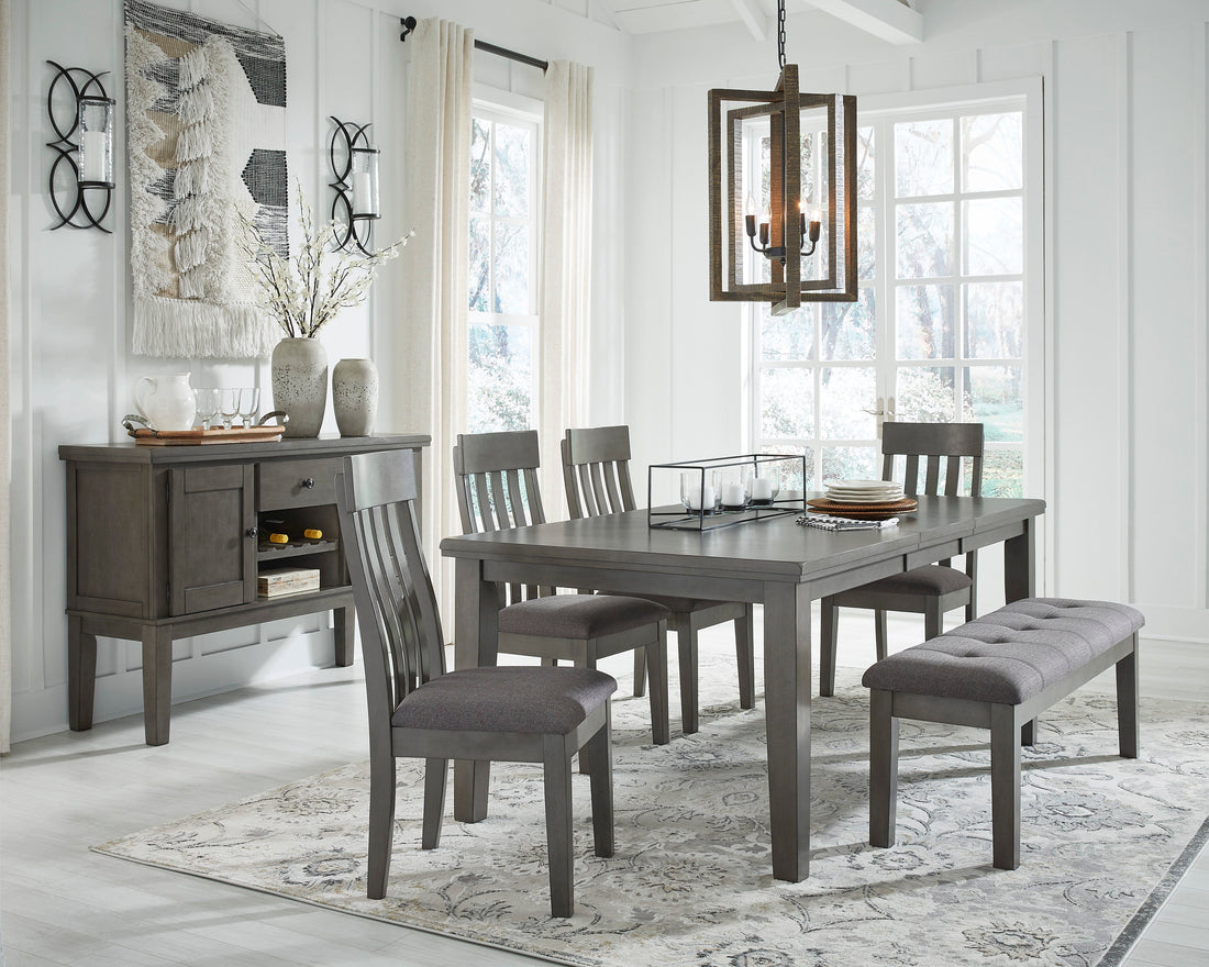 Hallanden Gray Extendable Dining Set - SET | D589-35 | D589-01(3) - Bien Home Furniture &amp; Electronics