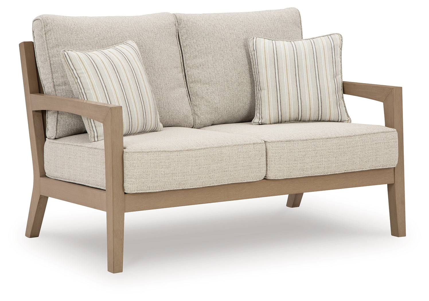 Hallow Creek Driftwood Outdoor Loveseat with Cushion - P560-835 - Bien Home Furniture & Electronics